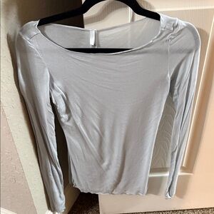 SKIMS Light Gray Long Sleeve Top